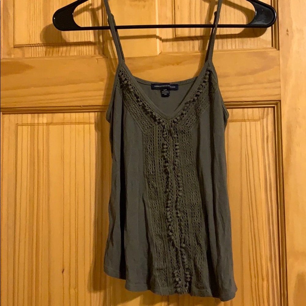 American eagle army green detailed tank top